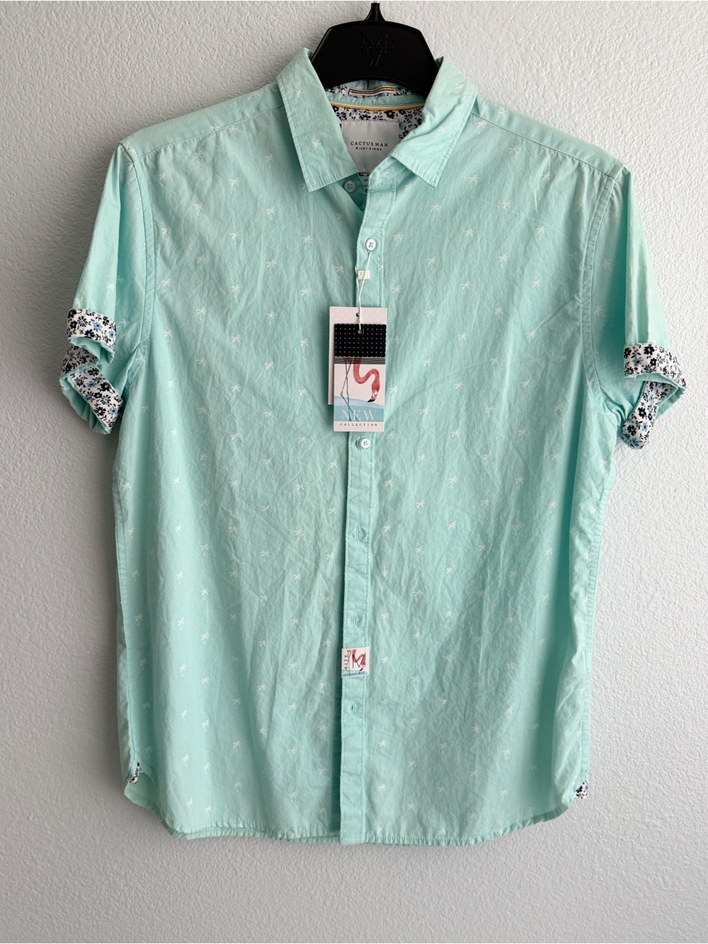 Cactus Mint Short-Sleeve Button-Down Shirt